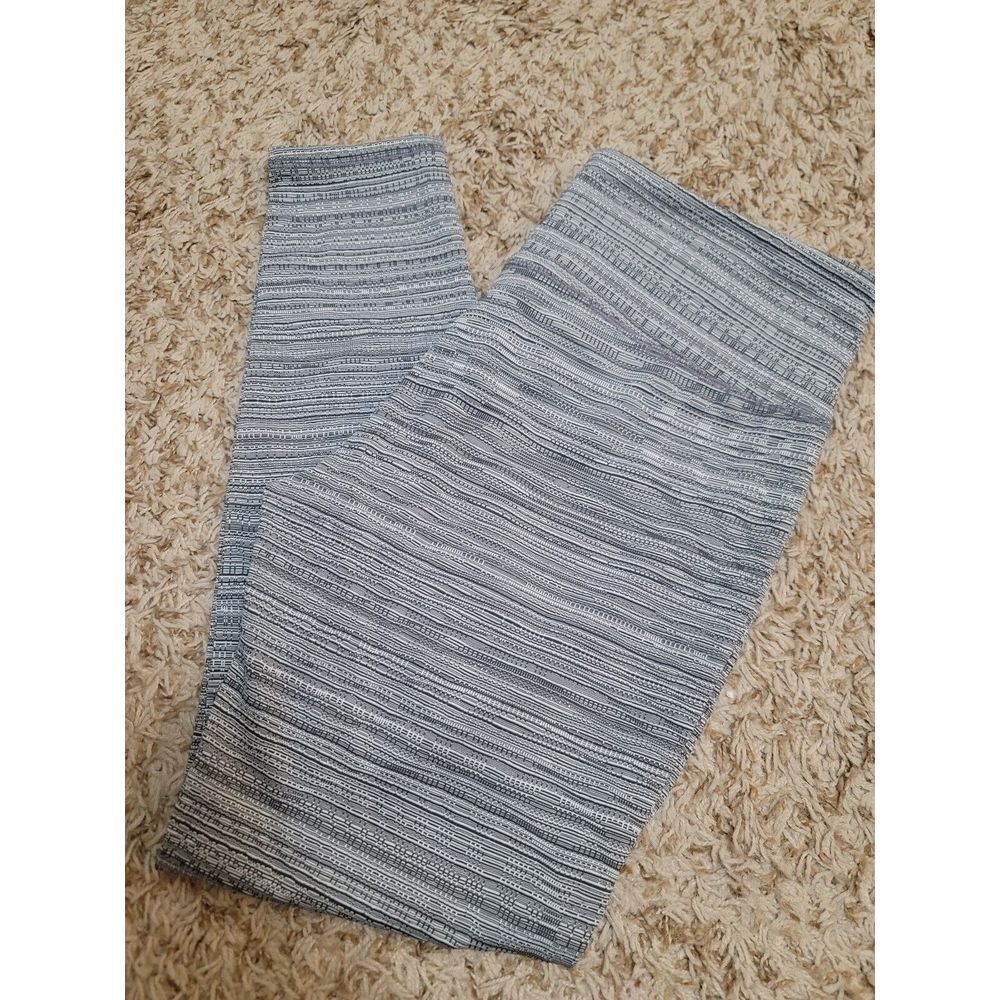 Athleta Size LP Chaturanga Jacquard Leggings Hi Rise Textured Gray Stripe 455973